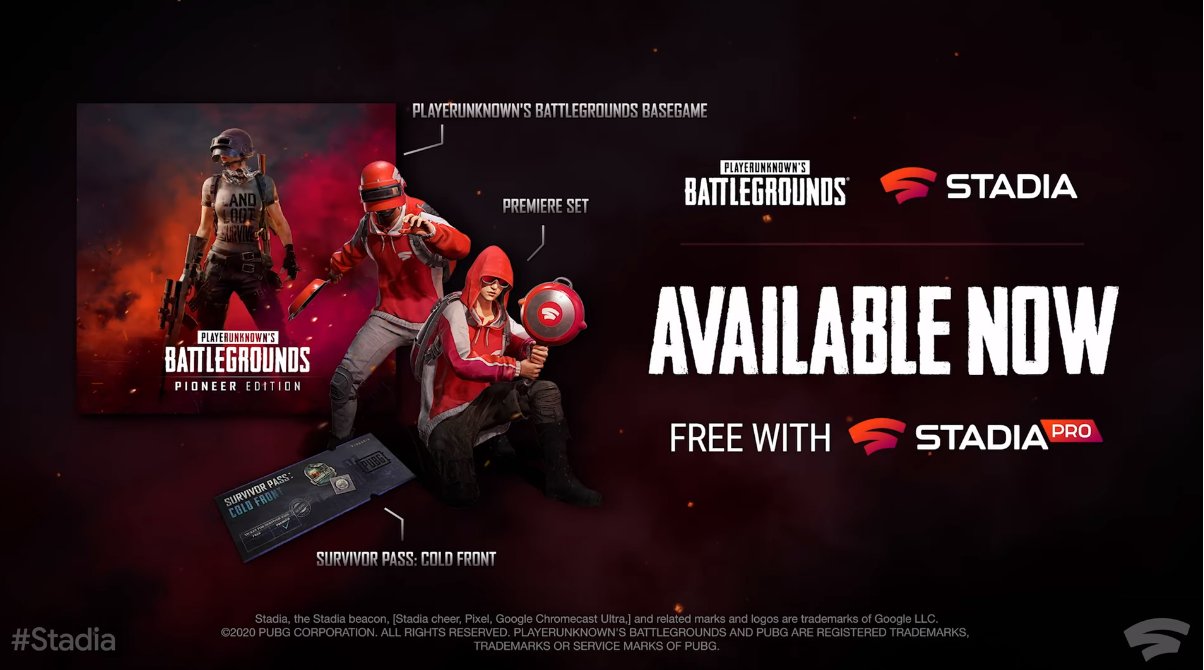 PUBG Is Now Available on Stadia
