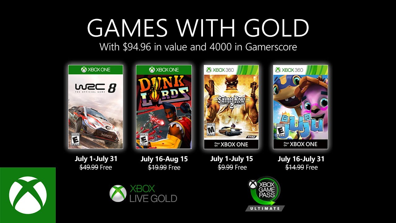 Games With Gold For July 2020 Announced